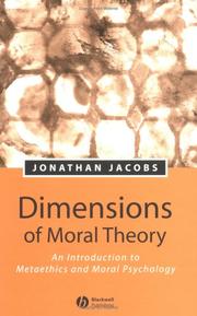 Front cover of Dimensions of Moral Theory by Jonathan A. Jacobs