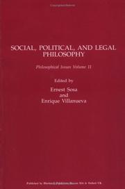 Cover of Social, Political and Legal Philosophy (Philosophical Issues) by Enrique Villanueva