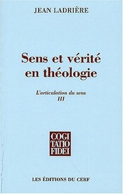 Cover of L'articulation du sens de la foi by Jean Ladrière
