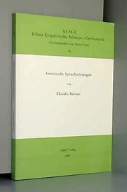 Front cover of Autistische Sprachstörungen by Claudia Büttner