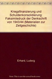 Front cover of Kriegsfinanzierung und Schuldenkonsolidierung by Ludwig Erhard