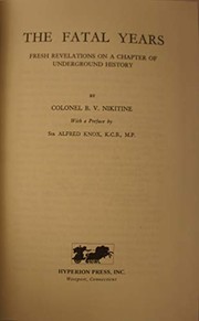 Cover of Rokovye gody by B. V. Nikitin