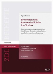 Front cover of Pronomen und Pronominalklitika im Cimbro by Agnes Kolmer