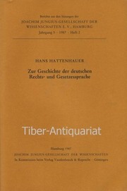 Front cover of Zur Geschichte der deutschen Rechts- und Gesetzessprache by Hans Hattenhauer