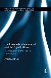 Front cover of Elizabethan Secretariat and the Signet Office by Angela Andreani