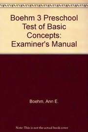 Cover of Boehm-3 preschool by Ann E. Boehm