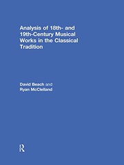 Front cover of Analysis of 18th- and 19th-century musical works in the classical tradition by David Beach