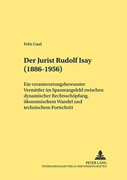 Front cover of Der Jurist Rudolf Isay (1886-1956) by Felix Gaul