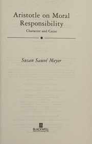 Cover of Aristotle on moral responsibility by Susan Sauvé Meyer
