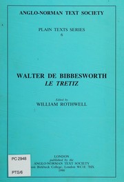 Front cover of Le tretiz by Walter de Bibbesworth