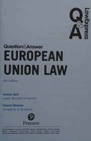 Cover of EU Law by Jessica Guth