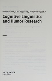 Front cover of Cognitive Linguistics and Humor Research by Geert Brône