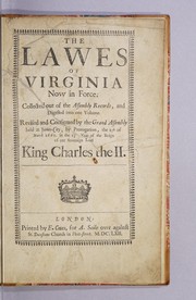 Front cover of The lawes of Virginia now in force by Virginia (Colony).
