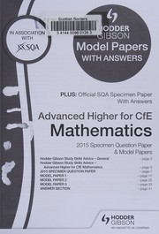 Cover of Advanced Higher for CfE Mathematics 2015-2016 by SQA Past Papers Staff