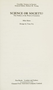 Cover of Science or society? by Mike Hales