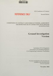 Front cover of ICE conditions of contract by Association of Consulting Engineers (Great Britain)