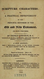 Cover of Scripture characters by Robinson, Thomas