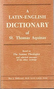 Front cover of A Latin-English dictionary of St. Thomas Aquinas by Roy J. Deferrari