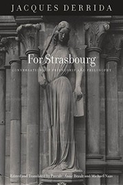 Cover of For Strasbourg by Jacques Derrida
