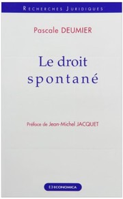 Cover of Le droit spontané by Pascale Deumier