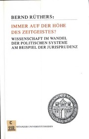 Cover of Immer auf der Höhe des Zeitgeistes? by Bernd Rüthers