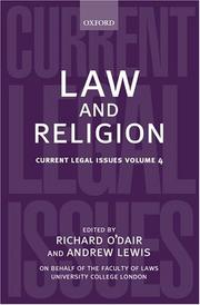 Front cover of Law and religion by Richard O'Dair
