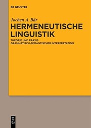 Cover of Hermeneutische Linguistik by Jochen A. Bär