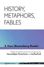 Front cover of History, Metaphors, Fables by Hans Blumenberg