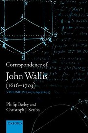 Cover of Correspondence of John Wallis (1616-1703) by Philip Beeley