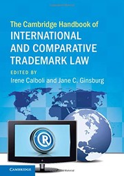 Front cover of Cambridge Handbook of International and Comparative Trademark Law by Irene Calboli