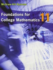 Cover of Foundations for college mathematics 11 by John Ferguson