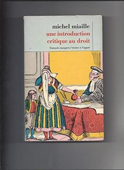 Front cover of Une introduction critique au droit by Michel Miaille