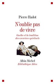 Front cover of N'oublie pas de vivre by Pierre Hadot
