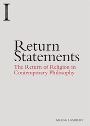 Cover of Return Statements by Gregg Lambert