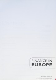 Cover of Finance in Europe by Unknown