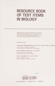 Cover of Resource Book of Test Items in Biology by Elizabeth Perrott