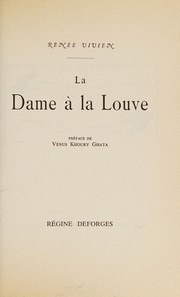 Cover of La Dame à la louve by Renée Vivien