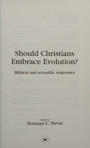 Front cover of Should Christians embrace evolution? by Norman Cummings Nevin
