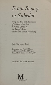 Front cover of From sepoy to Subedar by Sita Ram Pandey
