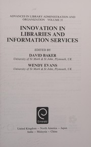 Front cover of Innovation in Libraries and Information Services by Samantha Schmehl Hines