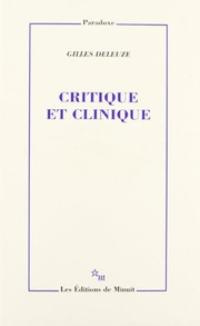 Front cover of Critique et clinique by Gilles Deleuze