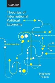 Front cover of Theories of International Political Economy by Stéphane Paquin