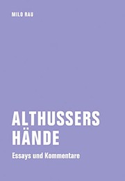 Cover of Althussers Hände by Milo Rau