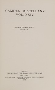 Front cover of Camden miscellany by Royal Historical Society (Great Britain)