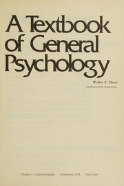 Front cover of A textbook of general psychology ... by Walter F. Daves