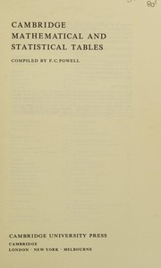 Cover of Cambridge mathematical and statistical tables by Powell, F. C.
