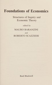 Front cover of Foundations of Economics by Mauro Baranzini