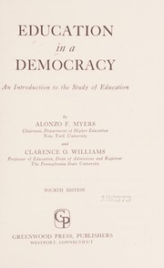 Front cover of Education in a democracy by Alonzo F. Myers