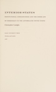 Cover of Interior states by Christopher Castiglia