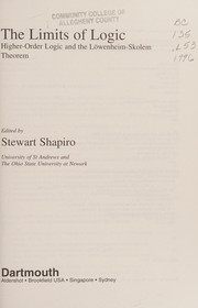Front cover of The Limits of Logic by Stewart Shapiro